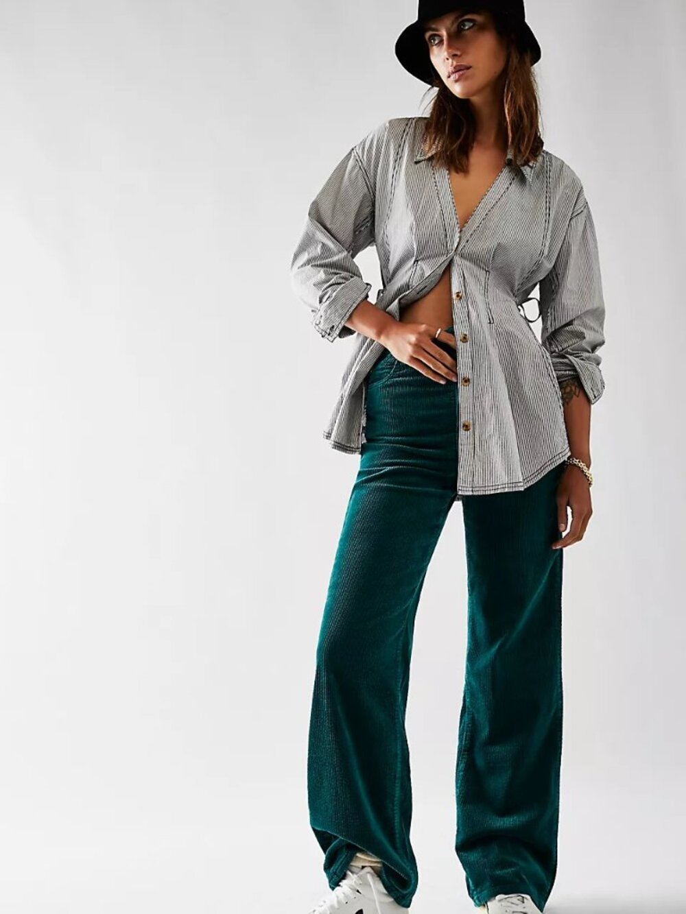 Free People Marten Oxford Stripe Top